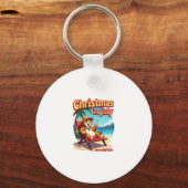 Meowy Xmas Summer Christmas In July Chillin Cool C Schlüsselanhänger (Vorderseite)