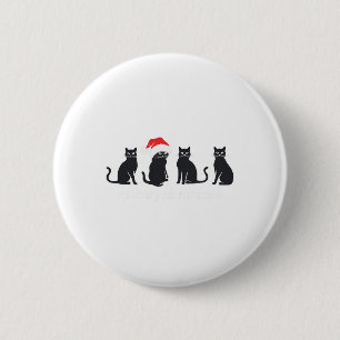 Meowys Christmas Black Cat Weihnachtsmannmützen pr Button