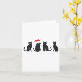Meowys Christmas Black Cat Weihnachtsmannmützen pr Karte (Gelbe Blume)