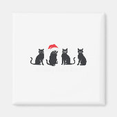 Meowys Christmas Black Cat Weihnachtsmannmützen pr Magnet (Vorne)