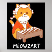 Meowzart Cat Pun Clico Piano Poster (Vorne)