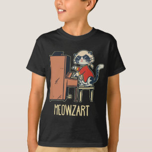 Meowzart Eine Niedliche Katze beim Klavierspielen T-Shirt
