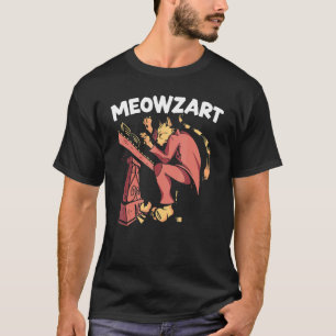 Meowzart Klavier Katze Musiker Musikinstrument Pia T-Shirt