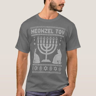 Meowzel Tov Cat Lovers Jüdischer Urlaub Ugly Hanuk T-Shirt