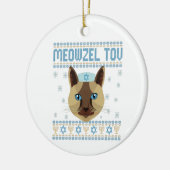 Meowzel Tov Cat Mazel Ugly Hanukkah Sweater Gesche Keramik Ornament (Links)