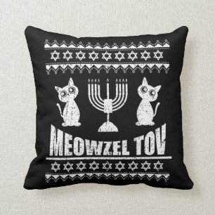 Meowzel Tov Chanukah Jüdische Katze Owner Hanukka Kissen