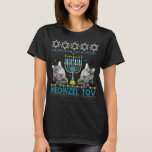 Meowzel Tov Chanukah Jüdischer Cat Owner Ugly Hanu T-Shirt<br><div class="desc">Meowzel Tov Chanukah Jüdischer Cat Owner Ugly Hanukkah Sweater</div>