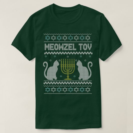Meowzel Tov Chanukah Jüdischer Cat Owner Ugly Hanu T-Shirt (Design vorne)