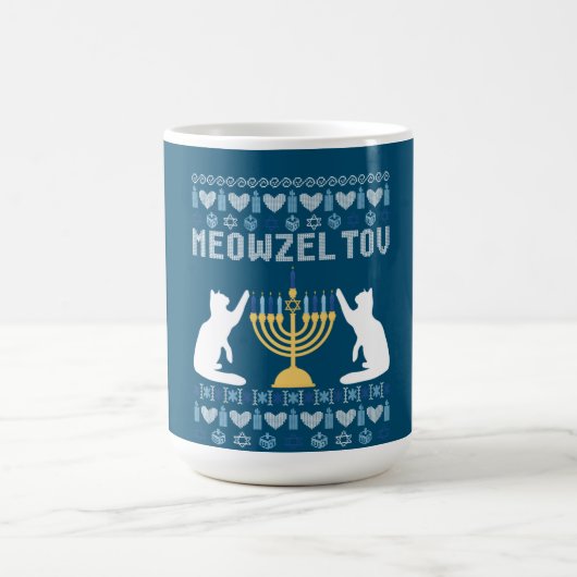 Meowzel Tov Chanukah Kaffeetasse (Mittel)
