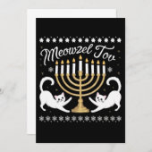 Meowzel Tov Funny Chanukah Hanukkah Ugly Sweater Ankündigung (Vorne/Hinten)