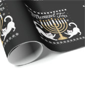 Meowzel Tov Funny Chanukah Hanukkah Ugly Sweater Geschenkpapier (Rolleneckpunkt)