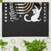 Meowzel Tov Funny Chanukah Hanukkah Ugly Sweater Geschirrtuch (Gefaltet)