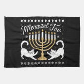Meowzel Tov Funny Chanukah Hanukkah Ugly Sweater Geschirrtuch (Horizontal)