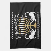 Meowzel Tov Funny Chanukah Hanukkah Ugly Sweater Geschirrtuch (Vertikal)
