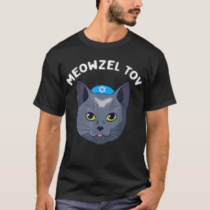 Meowzel Tov Hanukkah Cat Chanukah Funny Jewish Xma T-Shirt