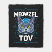 Meowzel Tov Hanukkah Juwish Cat Holiday Fleecedecke (Vorderseite)