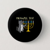 Meowzel Tov Jewish Cat Funny Hanukkah Chanukah Pjs Button (Vorderseite)