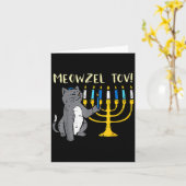 Meowzel Tov Jewish Cat Funny Hanukkah Chanukah Pjs Karte (Gelbe Blume)