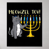 Meowzel Tov Jewish Cat Funny Hanukkah Chanukah Pjs Poster (Vorne)