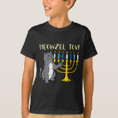 Meowzel Tov Jewish Cat Funny Hanukkah Chanukah Pjs T-Shirt (Vorderseite)