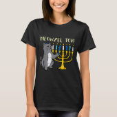Meowzel Tov Jewish Cat Funny Hanukkah Chanukah Pjs T-Shirt (Vorderseite)