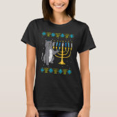 Meowzel Tov Jewish Cat  Ugly Hanukkah Sweater Chan T-Shirt (Vorderseite)