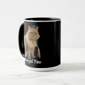 Meowzel Tov Jüdische Funny Cat Tasse (Vorderseite Links)