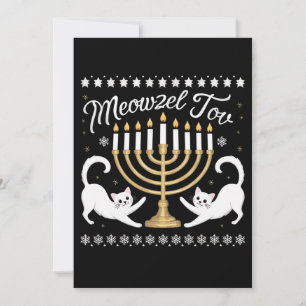 Meowzel Tov Lustiger Chanukka Chanukka hässlicher  Ankündigung