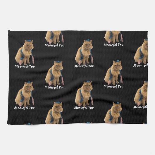 Meowzel Tov Mazel Tov Jüdisches Küchentuch (Horizontal)