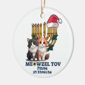 Meowzel Tov Niedlich Happy Hanukkah Keramik Ornament (Links)