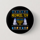 Meowzel Tov Niedlich Mazel Tov Cat Menorah Hanukka Button (Vorderseite)