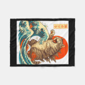 Meowzilla Catzilla Cat Japanese Art Funny For Men  Fleecedecke (Vorderseite (Horizontal))