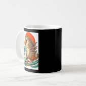 Meowzilla Catzilla Cat Japanese Art Funny For Men Kaffeetasse (Vorderseite Links)