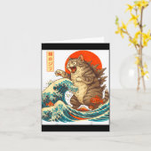 Meowzilla Catzilla Cat Japanese Art Funny For Men Karte (Gelbe Blume)