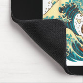 Meowzilla Catzilla Cat Japanese Art Funny For Men  Mousepad (Ecke)