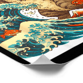 Meowzilla Catzilla Cat Japanese Art Funny For Men  Poster (Ecke)