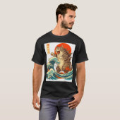 Meowzilla Catzilla Cat Japanese Art Funny For Men  T-Shirt (Vorne ganz)