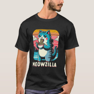 Meowzilla Süße Katze Ramen-Schale Retro Japan Sonn T-Shirt