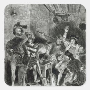 Mephistopheles und die Getränke-Unternehmen Quadratischer Aufkleber