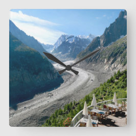 Mer de Glace - Chamonix Frankreich Quadratische Wanduhr