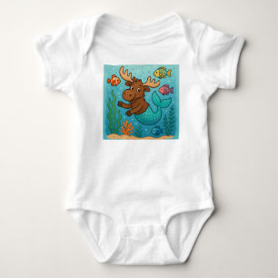 Mer-Moose Magic - Whimsical Undersea T-Shirt for K Baby Strampler