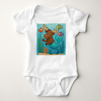 Mer-Moose Magic - Whimsical Undersea T-Shirt for K Baby Strampler