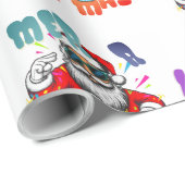Mer rizz mas - Christmas Rizz funny Santa  Geschenkpapier (Rolleneckpunkt)