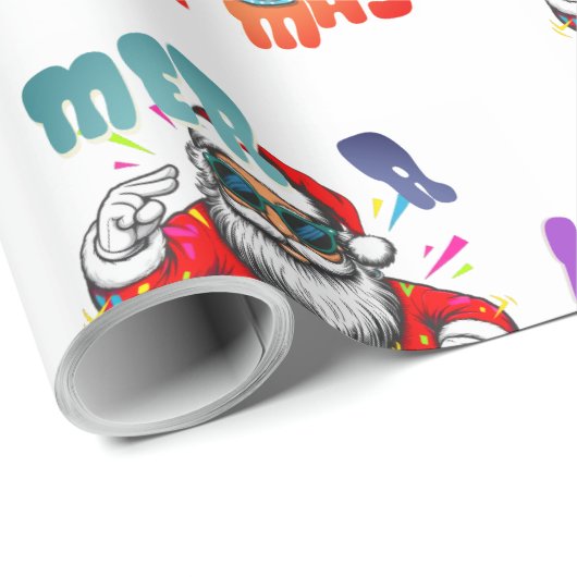 Mer rizz mas - Christmas Rizz funny Santa Geschenkpapier (Rolleneckpunkt)