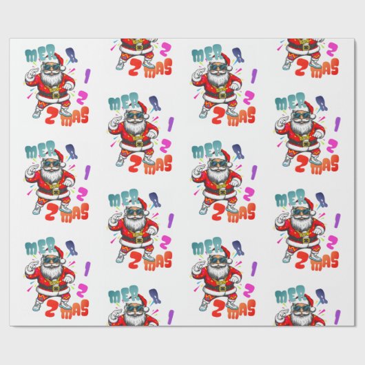 Mer rizz mas - Christmas Rizz funny Santa Geschenkpapier (Flach)