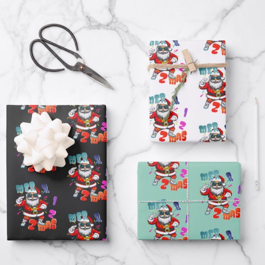 Mer rizz mas - Christmas Rizz funny Santa Geschenkpapier Set (Vorderseite)