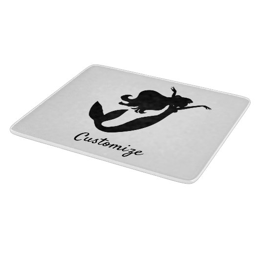 Meraid an Bord schwarz/weiß Thunder_Cove Schneidebrett (Ecke)