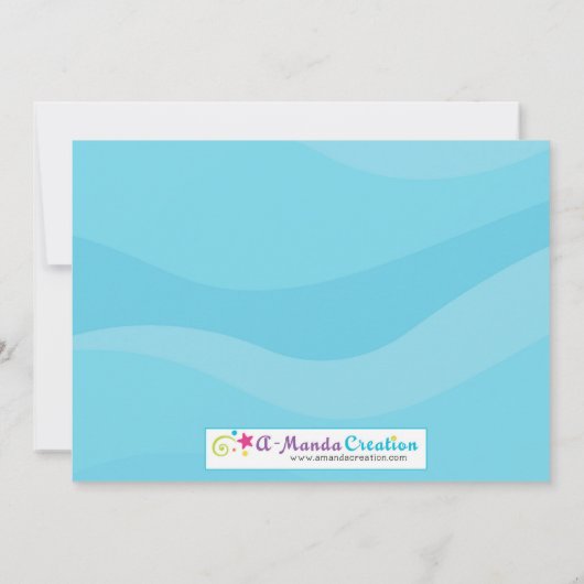 Meraid Birthday Pool Party Einladung 5 X 7 (Rückseite)