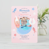 Meraid Foto Frame Geburtstagspartei Einladung (Stehend Vorderseite)