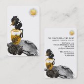 *~* Meraid Mystic Silver Gold Luna Business Card Visitenkarte (Vorne/Hinten)